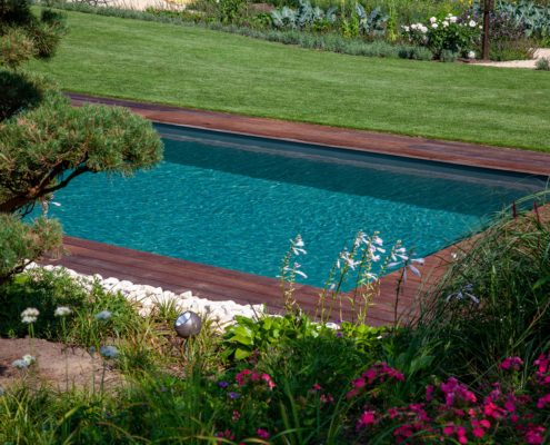 Blick auf den Garten mit LivingPool