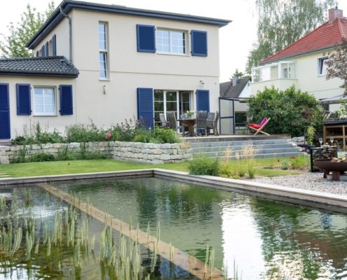 Hausgarten – Nachher, mit Schwimmteich